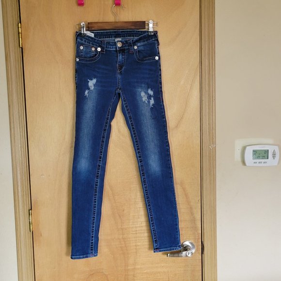 True Religion Halle Mid rise Super Skinny Kids Size 12 Jeans - Picture 1 of 8